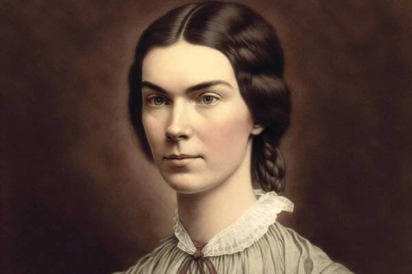 Emily Dickinson colored portrait
