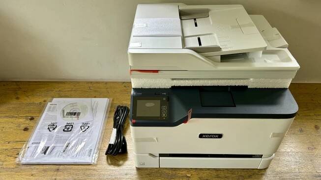 Xerox C235 color laser printer during our review