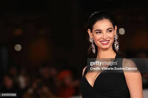 Francesca Chillemi walks a red carpet for 'Moonlight' on October 13, 2016 in Rome, Italy.
