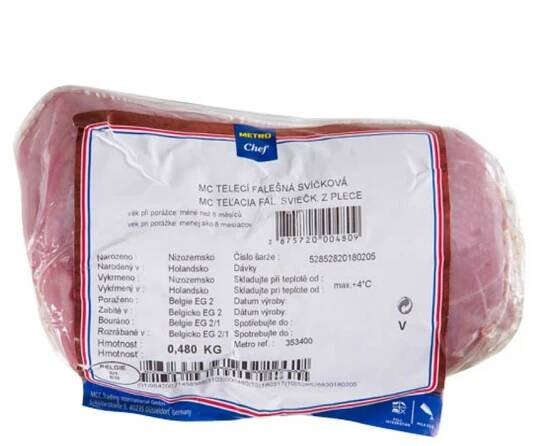 METRO Chef Telecí falešná svíčková halal chlaz. váž. cca 1 kg - Plec, Telecí, Maso a výrobky rostlinného původu, Čerstvé