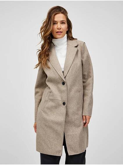 Světle hnědý kabát. VERO MODA, 952 Kč