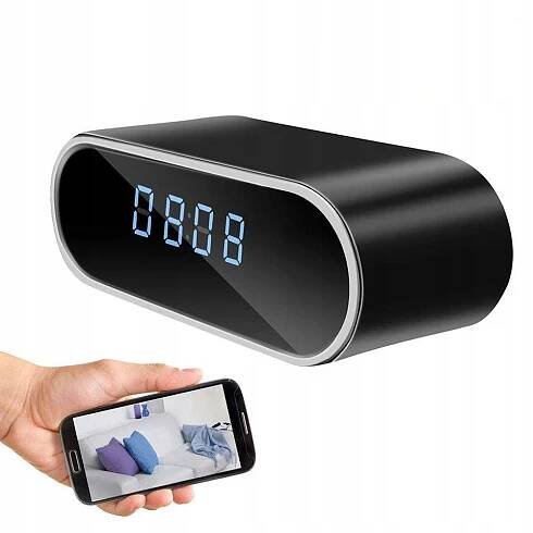 SKRYTÁ MINI KAMERA V ŠPIONÁŽNOM BUDÍKU, DISKRÉTNY ČASOVAČ FULL HD 1080P WIFI EAN (GTIN) 0081688403345