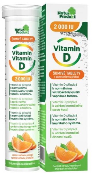 Naturprodukt Vitamin D 2 000 IU šumivé tablety 20 ks