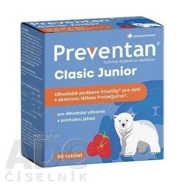 Neuraxpharm Preventan Clasic Junior tbl príchuť jahoda 1x90 ks