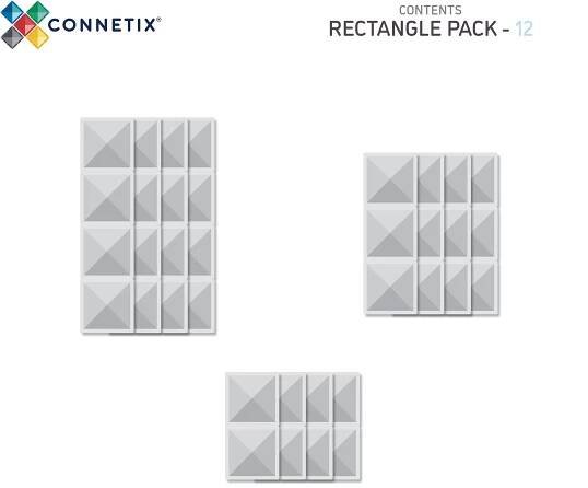 Connetix Tiles - Magnetická stavebnice Průhledný Rectangles 12 ks