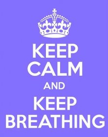 Purple Keep Calm Keep Breathing Wallpaper