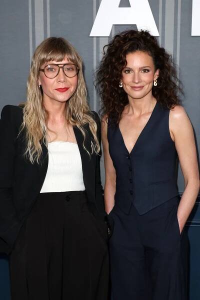 Katie Robbins and Sarah Sutherland at the 'Good American Family' premiere (2025)