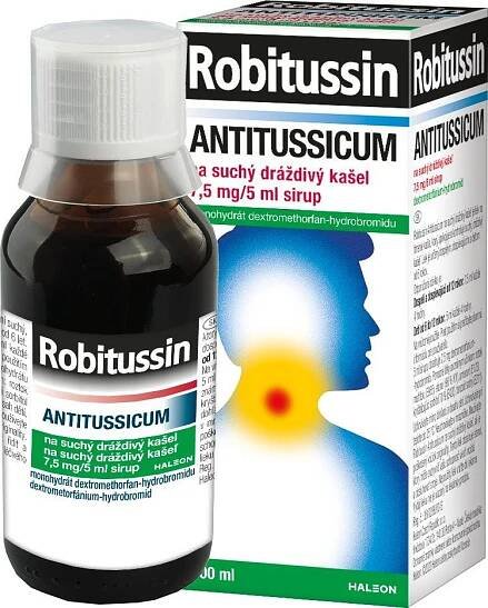 Robitussin Antitussicum 7,5 mg/5 ml, sirup na suchý kašel 100 ml