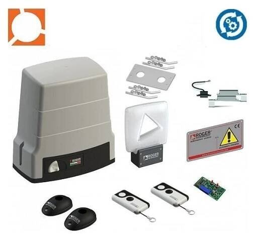 Pohon brány ROGER TECHNOLOGY Sestava pohonu ROGER KIT BH30/810/R do posuvných bran do 800 - 1000kg