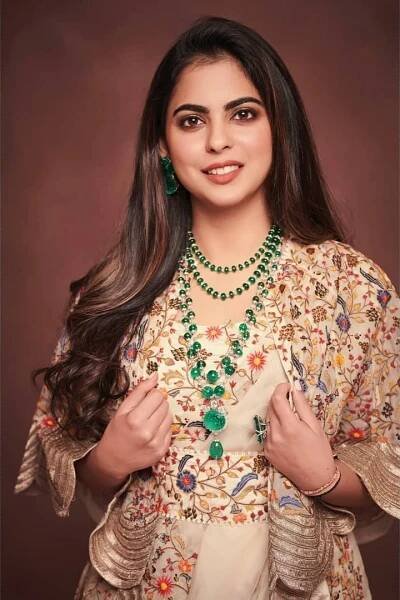 Image may contain Clothing Apparel Blouse Isha Ambani Human Person and Skin