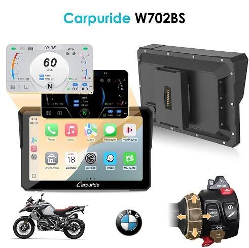 Carpuride W702BS Carplay Android Auto BMW Moto Stereo OEM Transmission Controlle