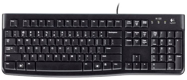 Logitech K120 US černá / klávesnice / drátová / USB kabel
