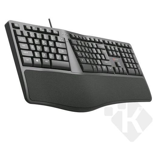 Klávesnice C-Tech KB-113E USB, ERGO, černá, CZ/SK (PC) | Kuma.cz