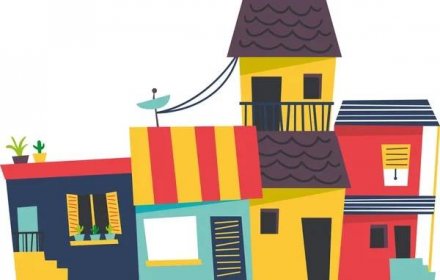 Kreslené domy — Ilustrace