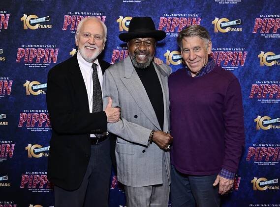 NEW YORK, NEW YORK - MARCH 24: John Rubinstein, Ben Vereen and Stephen Schwartz attend BroadwayHD's 10th Anniversary Celebration at SVA Theatre on March 24, 2025 in New York City. (Photo by Eugene Gologursky/Getty Images for BroadwayHD)