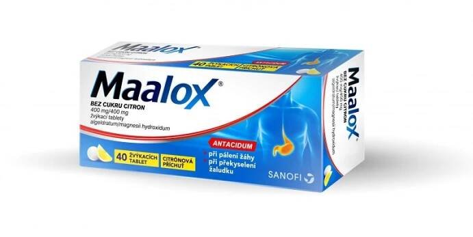 MAALOX citrónová příchuť 40 žvýkacích tablet