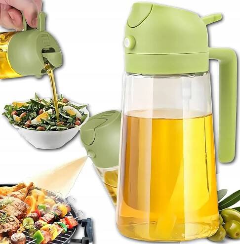 SKLENĚNÝ POSTŘIKOVAČ OLEJE OCTA DÁVKOVAČ VE SPREJI ROZPRAŠOVAČ 420 ML