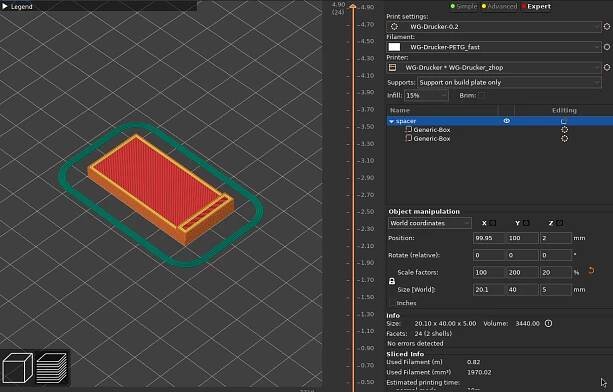 The spacer in prusa slicer