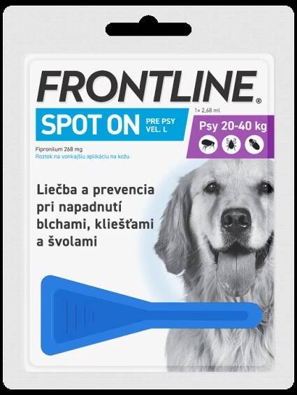 Merial Frontline Spot On Dog L 1x1 pipeta 2.68ml cena od 298 Kč | Pricemania