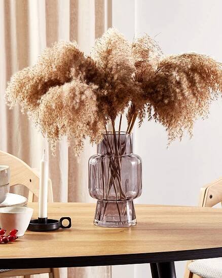 Váza Váza na květiny Šedé sklo 26 cm Dekorativní stolní dekorace Moderní design Beliani