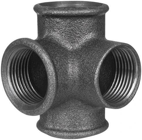 GEBO Platinum čierny T - kus dvojitý 5/4" FFFF
