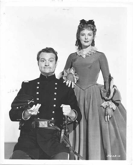 Red Skelton and Arlene Dahl in a publicity photo from Southern Yankee