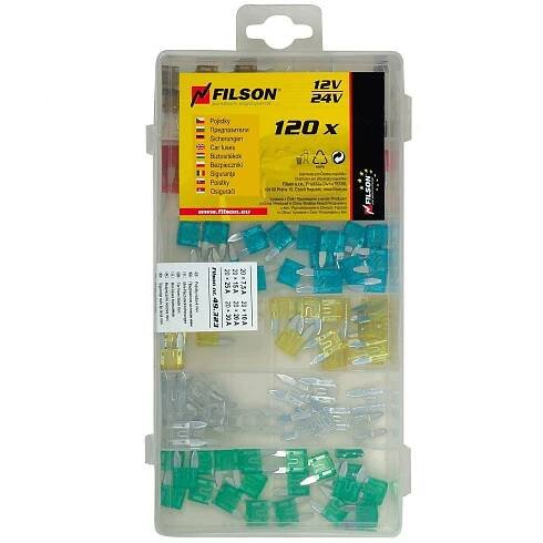 Pojistky nožové - mini / sada 120ks Filson