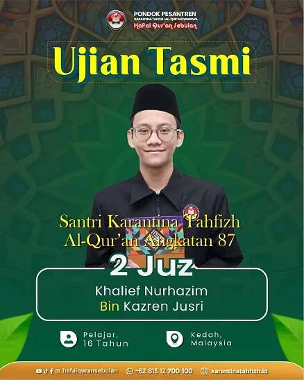 Khatam 30 Juz – Pusat Karantina Tahfizh Al Quran Nasional Hafal Quran Sebulan