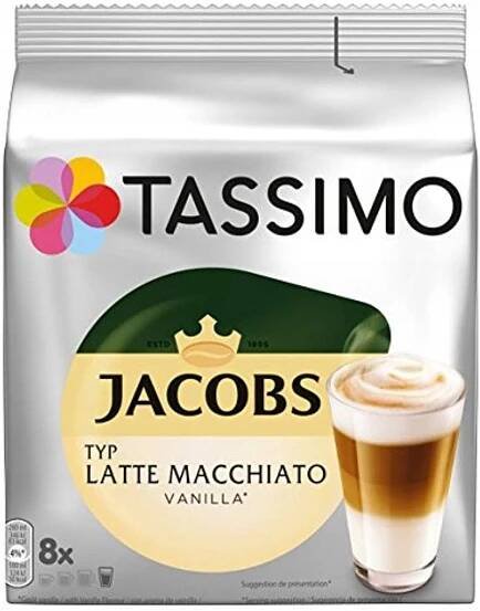 Obrázek produktu pro Tassimo Latte Macchiato vanilkové kapsle, 8 kusů, na 8 porcí