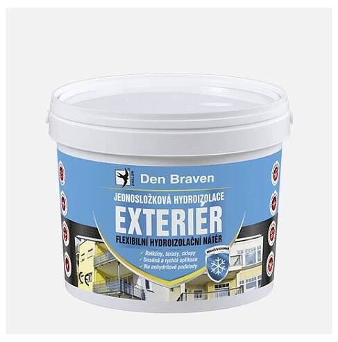 Den Braven Jednosložková hydroizolace EXTERIÉR, kbelík 2,5 kg, modrá
