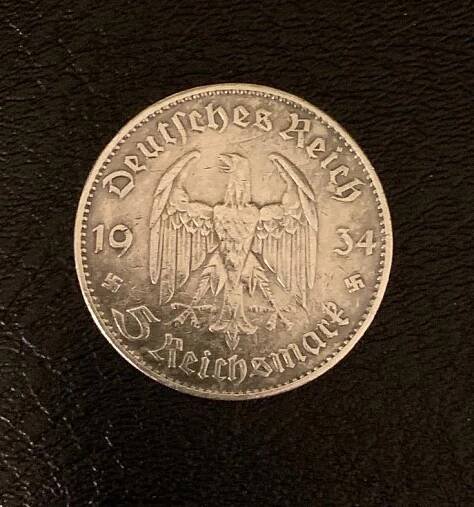 !!!! 5.říšský marek 1934 AG VZÁCNĚJŠÍ J MINCOVNA - Numismatika