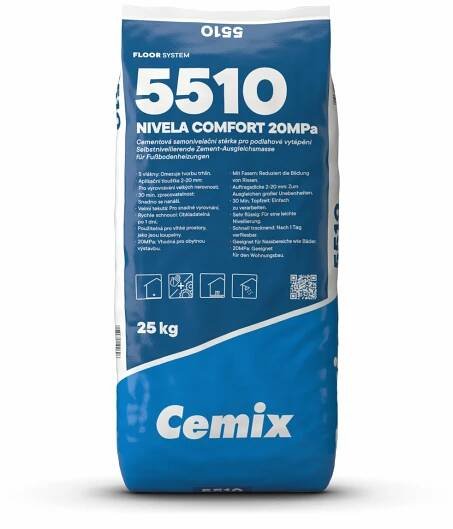 Stěrka samonivelační Cemix 5510 Nivela Comfort 20 MPa 25 kg