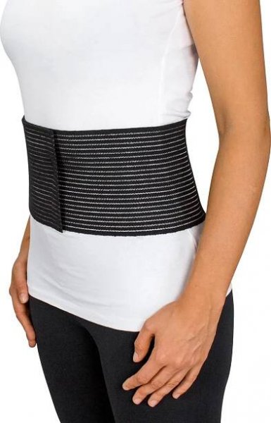 Podpůrný břišní pás Basic na suchý zip černý/bílý 80-140 cm