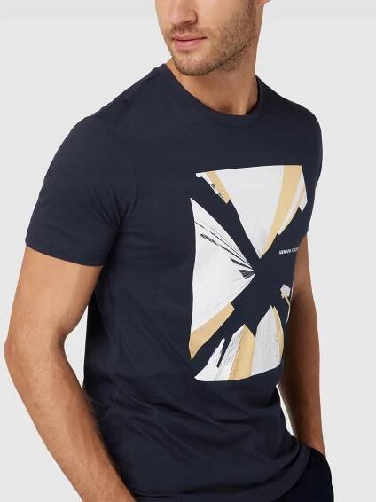 Tričko ARMANI EXCHANGE tmavě modré s logem pánské XXL Velikost XXL