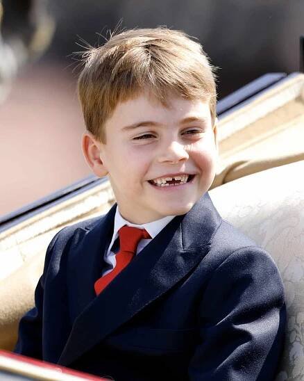 Prince Louis of Wales departs Buckingham Palace in an Ascot Landau horse-drawn carriage during Trooping The Colour 2025 on June 14, 2025 in London, England.