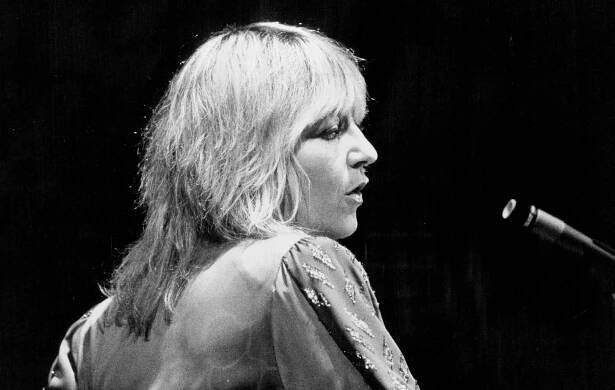 Christine McVie of Fleetwood Mac during a concert as part of the band's Mirage Tour