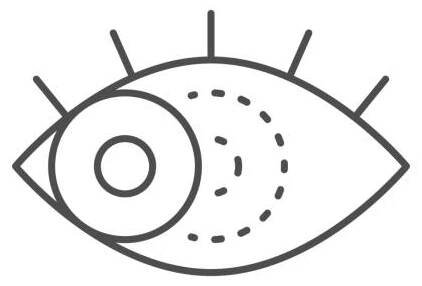 ikona obrysu čáry lidského strabismu - strabismus stock ilustrace