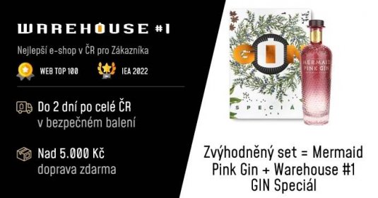 Zvýhodněný set = Mermaid Pink Gin + Warehouse #1 GIN Speciál