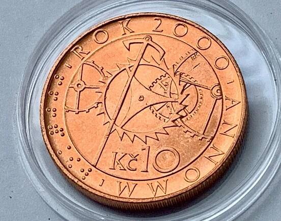 10 Kč 2000 Orloj sbírkový stav UNC 0/0