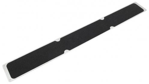 Černý hliníkový protiskluzový nášlap na schody FLOMA Bolt Down Plate - délka 1 m, šířka 11,5 cm, tloušťka 1,6 mm
