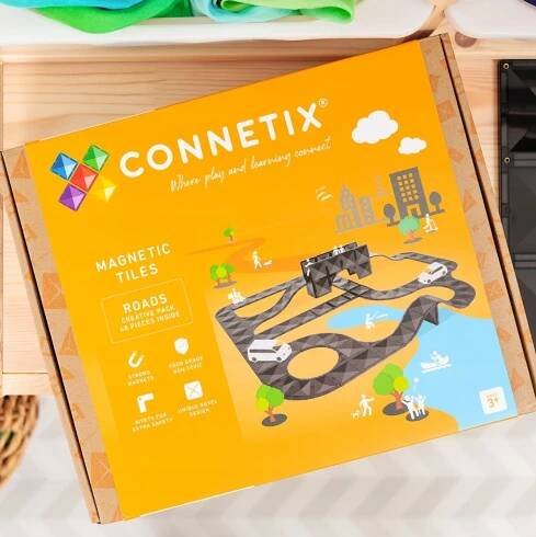 Magnetické konstrukční stavebnice Connetix – Creative Roads Pack 48 dílů Věk dítěte 3+ roky