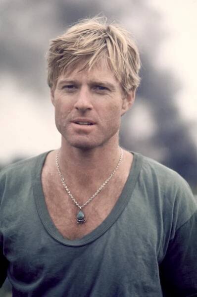 Robert Redford on the set of "A Bridge Too Far" in 1977