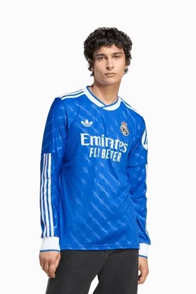 Tričko s dlouhým rukávem adidas Real Madrid 25/26 Třetí Replica - Modrý