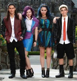  Disney Channel's original movie "Descendants" stars Booboo Stewart as Jay, Dove Cameron as Mal, Sofia Carson as Evie and Cameron Boyce as Carlos