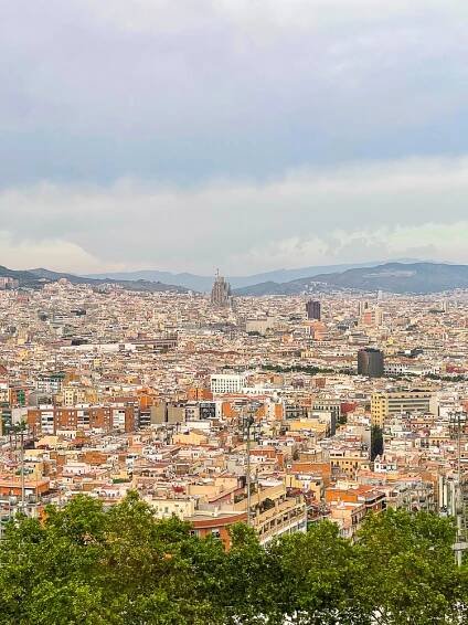 The cable car down the hill of Montjuïc gives another panoramic view of Barcelona.