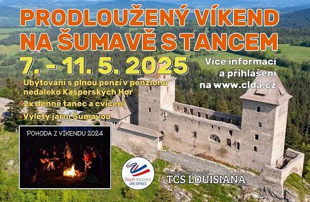 7 – 11. 5. 2025 Prodloužený víkend na Šumavě s Line dance