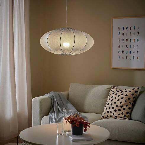 REGNSKUR / HEMMA Závěsná lampa - tyrkysová/bílá 52 cm