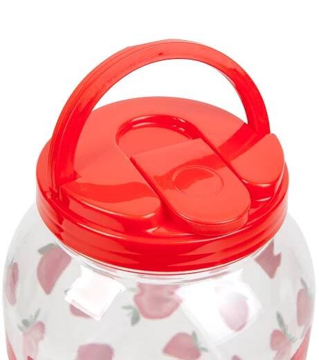 Dávkovač nápojů s kohoutkem a sadou sklenic 3,8 l - jahody - Extra-shop.cz