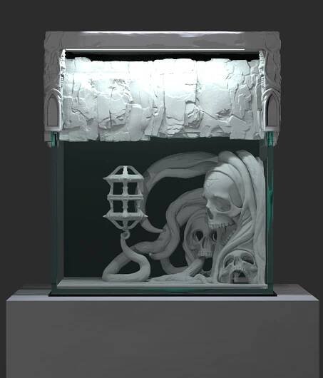 diorium_skull_0315_v001.jpg 3D Aquarium Skull decoration 3D print model