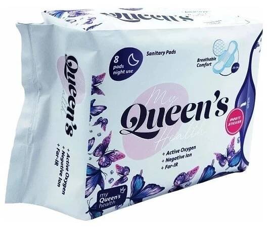 Hygienické vložky Queen's Noční vložky s křidélky 8 ks